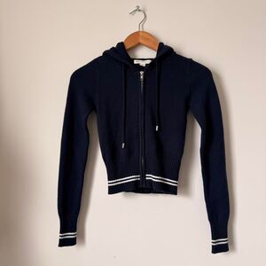 Aéropostale NWT Tipped Cropped Full-Zip Hooded Sweater Size XS